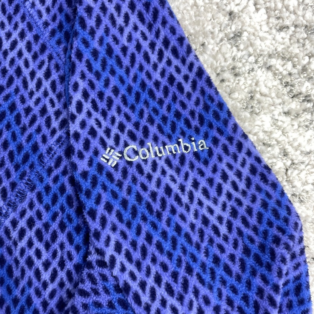 Columbia Sweater Womens Large Fleece Pullover 1/2 Zip Purple Geometric Mock Neck - Picture 5 of 9